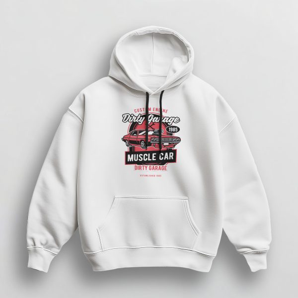 Sweat à Capuche Unisex DIRTY GARAGE MUSCLE CAR – Image 2